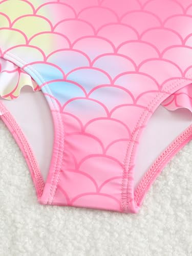 Image of Toddler Girls One Piece Swimsuits Cute Ruffle Bathing Suit Little Kids UPF 50+ Quick Dry Beach Swimwear 2-8Y