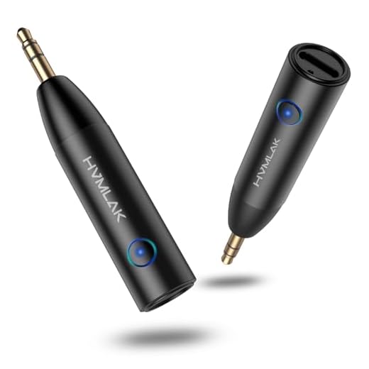 HVMLAK Bluetooth Aux Adapter, Bluetooth 5.3 Car Adapter [Stronger Microphone], Aux Bluetooth Receiver 3.5mm Jack for Car Home Stereo, CD Sound, USB-C Charging Port, [1 Piece]