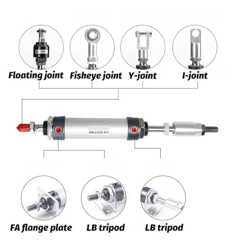 Cylindre pneumatique double effet MAL 25mm pour automatisme d'atelier - 5