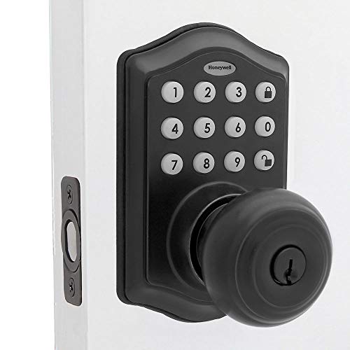 Honeywell Electronic Entry Knob Door Lock, Matte Black, 8732501 #TOP2