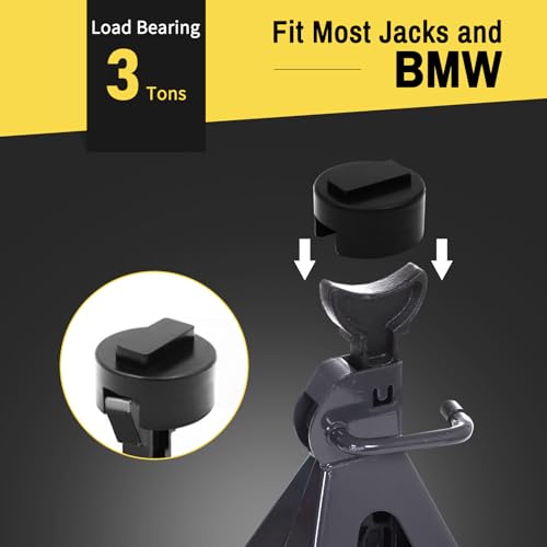 Image of 4 Pack Slotted Pinch Weld Jack Pad for BMW Mini | Shock absorbing rubber frame rail protector, fits all BMW Mini vehicles, compatible with floor jack stands, comes with portab