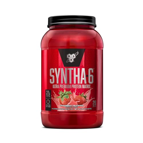 BSN SYNTHA-6 Whey Protein Powder Strawberry Protein Powder with Micellar Casein Milk Protein Isolate Strawberry Milkshake 28 Servings (Packaging May Vary)