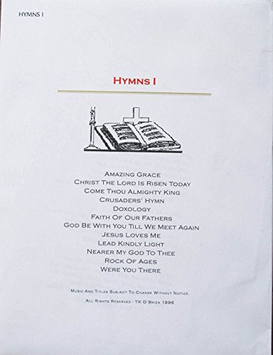 Hymns I Music Pack for TK O'Briens Lap Harp