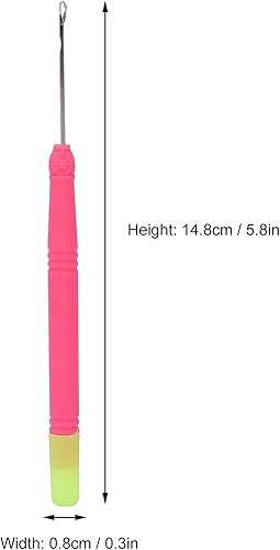 Miniatura 6 de 5 ganchos de plástico para extensiones de cabello, juego de ganchillo, herramienta de gancho para trenzar el cabello (rojo rosa #2)