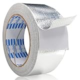 Premium Glass Fiber Cloth Aluminum Foil Tape (5.9 mil), 2' x 65 Feet Adhesive Duct Tapes with...