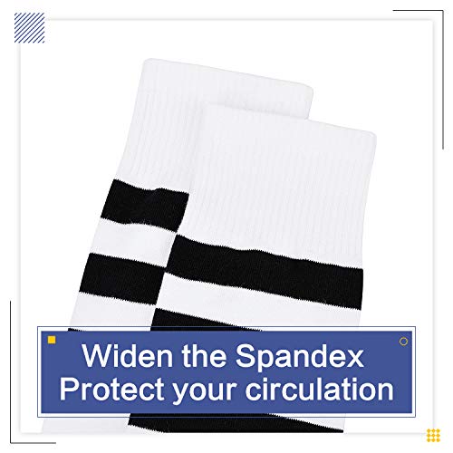Image of Kayhoma Extra Long Cotton Stripe Thigh High Socks Over the Knee High Plus Size Stockings