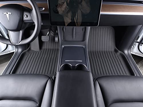 SUPER LINER Magi Floor Mats for Tesla Model Y 5-Seat 2021-2023 Custom Fit All Weather TPE Cargo Liner Cargo Trunk Interior Accessories (Does NOT fit 7-Seat) (Tesla Model Y XPE 6 Pieces Set)