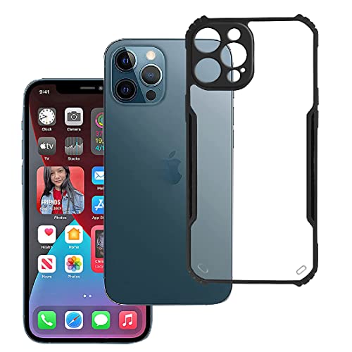 Image of Amazon Brand - Solimo Mobile Cover (Soft & Flexible Shockproof Back Case with Cushioned Edges) (Black) for Apple iPhone 13 Pro Max (Silicone