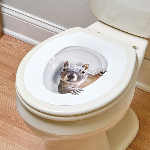 What On Earth TT-WOESZ-R Toilet Lid Cover Squirrel Toilet Tattoos, Funny Round Toilet Seat Cover Toilet Seat Decals Funny thumb #1