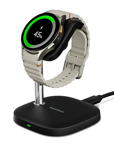 SwanScout Support de Chargeur pour Samsung Galaxy Watch, Chargement Rapide pour Samsung Galaxy Watch Ultra(2025)/8/8 Classic/7/Ultra/6/6 Classic/5/5...