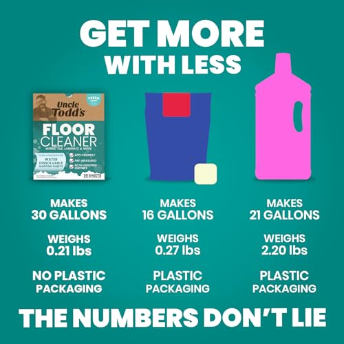 Image of Floor Cleaner for Mopping - Dissolvable sheets, Enzymes Formula- 30 ct