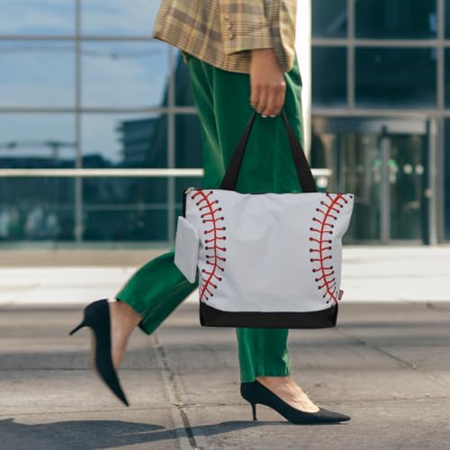 Image of NGIL Medium Top Zipper Closure Canvas Tote Bag with Attached Matching Coin Purse For Moms and Nurses