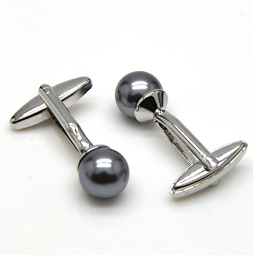 Okones Swarovski Crystal Pearl Grey Cufflink For Womens French Cuff Shirt With Gift Box #TOP1