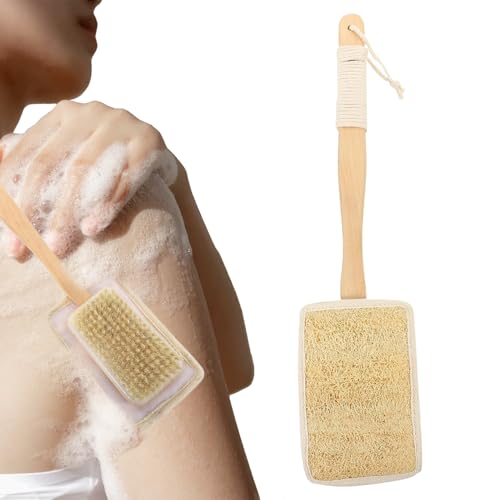 Estropajo De Ducha Con Mango - Cepillo Ducha Corporal Con Recambios Almohadillas Esponja Luffa - Esponja Exfoliante Corporal para Amigos, Padre, Hombres, Familia, Mujeres, Madre