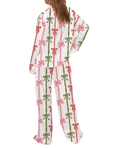 Image of SHESHOW Satin Pajamas for Women Set Long Sleeve Button Down Sleepwear 2 Piece Nightwear Women Pjs Sets Size XS-XXL