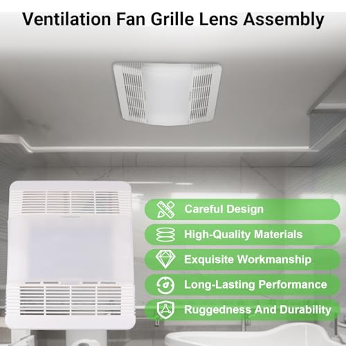 Tapa de ventilador de baño 85315000, rejilla y lente de reemplazo para extractores Br-oan-Nut-one modelos 663, 663N, 663FL, 663L, 663LN, 669L, 669LN, 669FN, 763RL, 763RLN, 770F, 769RL miniatura 6
