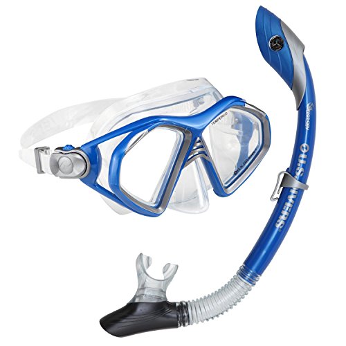 Máscara de silicona Island Dry con sistema anti-filtración U.S. Divers Admiral 2 Lx azul