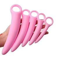 Silikon Dilator Vaginale Trainer dilatoren set, 5er Dilatoren Set Frauen,für frauen vaginismus Analplug Buttplug Vaginaplug Dilatator Kits,Anal Spreizer G/P-Punkt Massage Masturbator (Rosa)