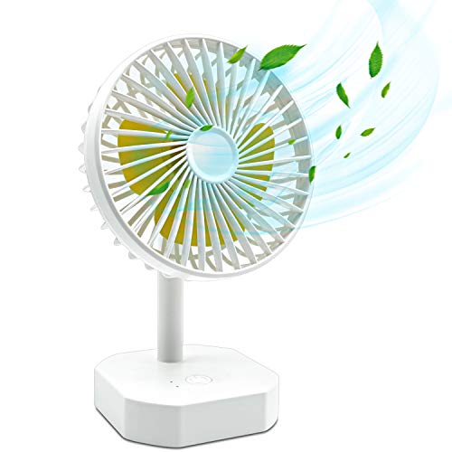 Mini Desk Fan USB Quiet Fan 3 Speeds Office Battery Powered Fan Adjustable Head Portable Table Work Fans for Bedroom Office