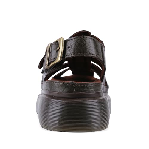 Image of Platform Sandals for Women Chunky Ankle Buckle Casual Open Toe Comfortable Flower Decoration Fisherman Sandals