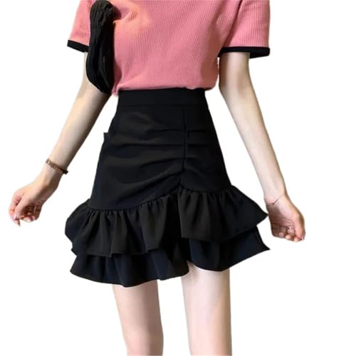 Women's Adjustable Waist Wool Pleated Skirt High Waisted Slim3