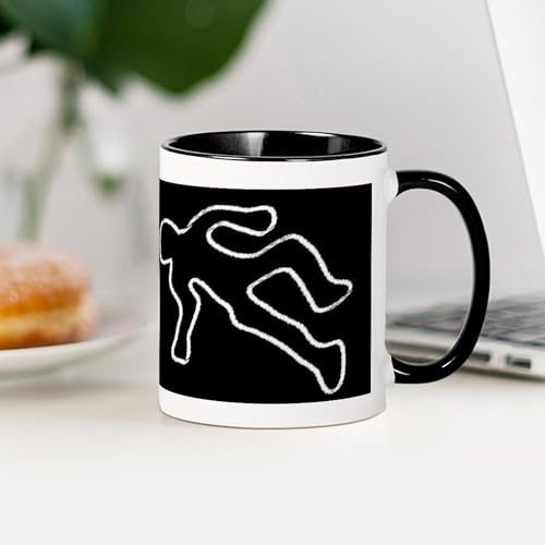 Taza de cerámica 11 oz con diseño Crime Scene Chalk Outline miniatura 3