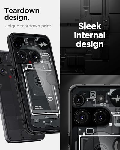 Image of Spigen Ultra Hybrid | Nothing Phone (3) Case [Air Cushion Protection] [Semi Transparent] Nothing Phone 3 Back Cover | TPU+PC - Zero One Black