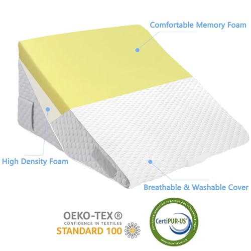 YIHATA Almofada de cunha de cama para dormir, conjunto de almofadas de espuma de memória para pós-ci