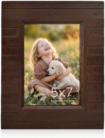 Golden State Art 5x7 Distressed Picture Frame Rustic Brown With W...