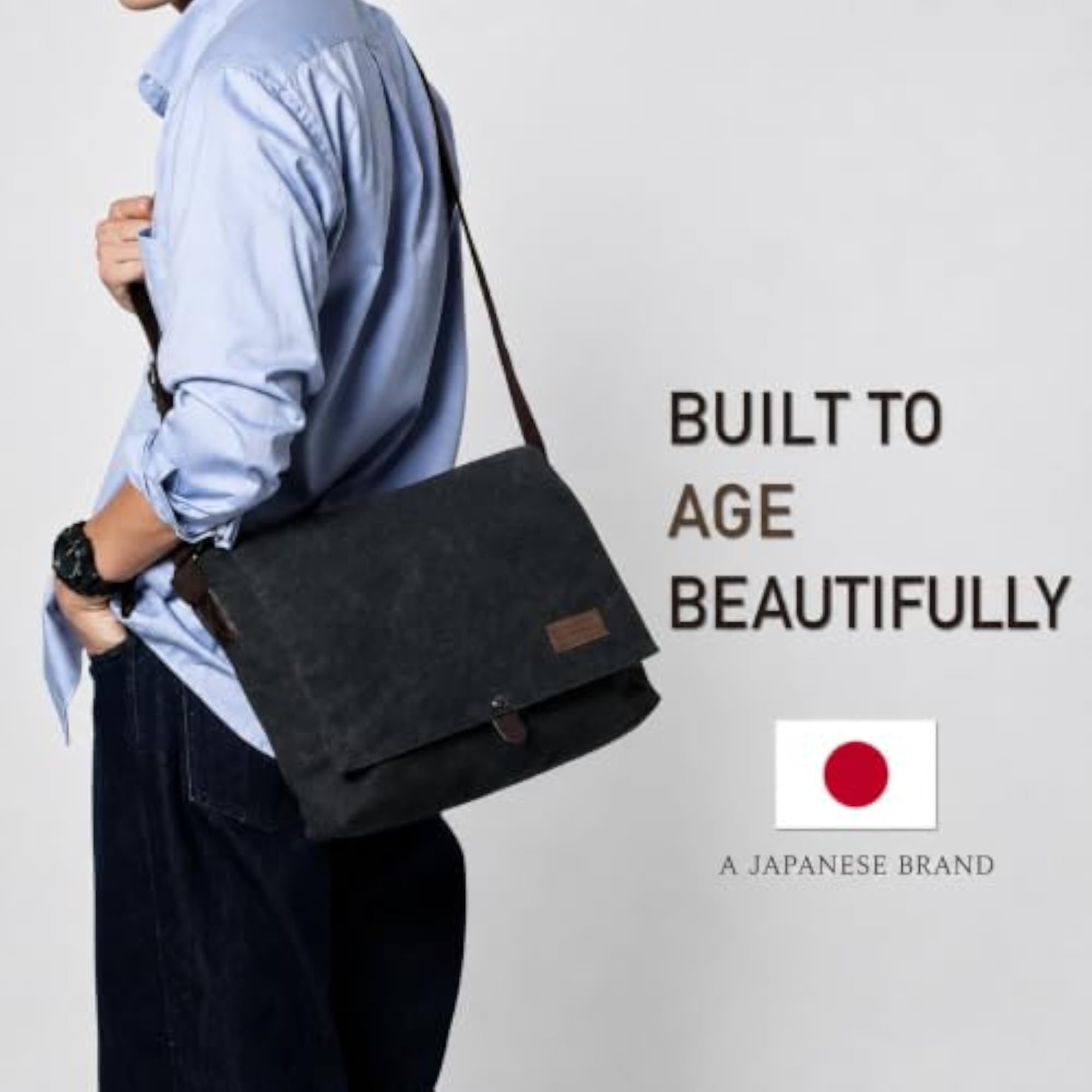 Cota's Mens Canvas Messenger Bag, Satchel for 14" Laptop