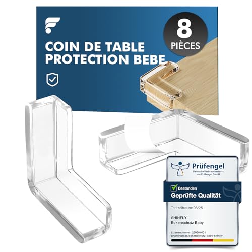 shinfly Coin de Table Protection Bebe, 8 PCS Angle Droit Protection Coin de Table bébé, Protege...