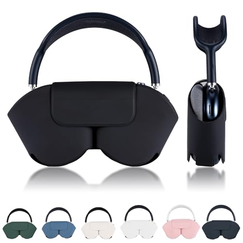 Lukvcoe Smart Hülle Schutzhülle für Apple AirPods Max Weiche PU Leder Hülle mit Schlafmodus & Staubschutz Leichte Transportcase Kompatibel mit AirPod Max Kopfhörer - Schwarze