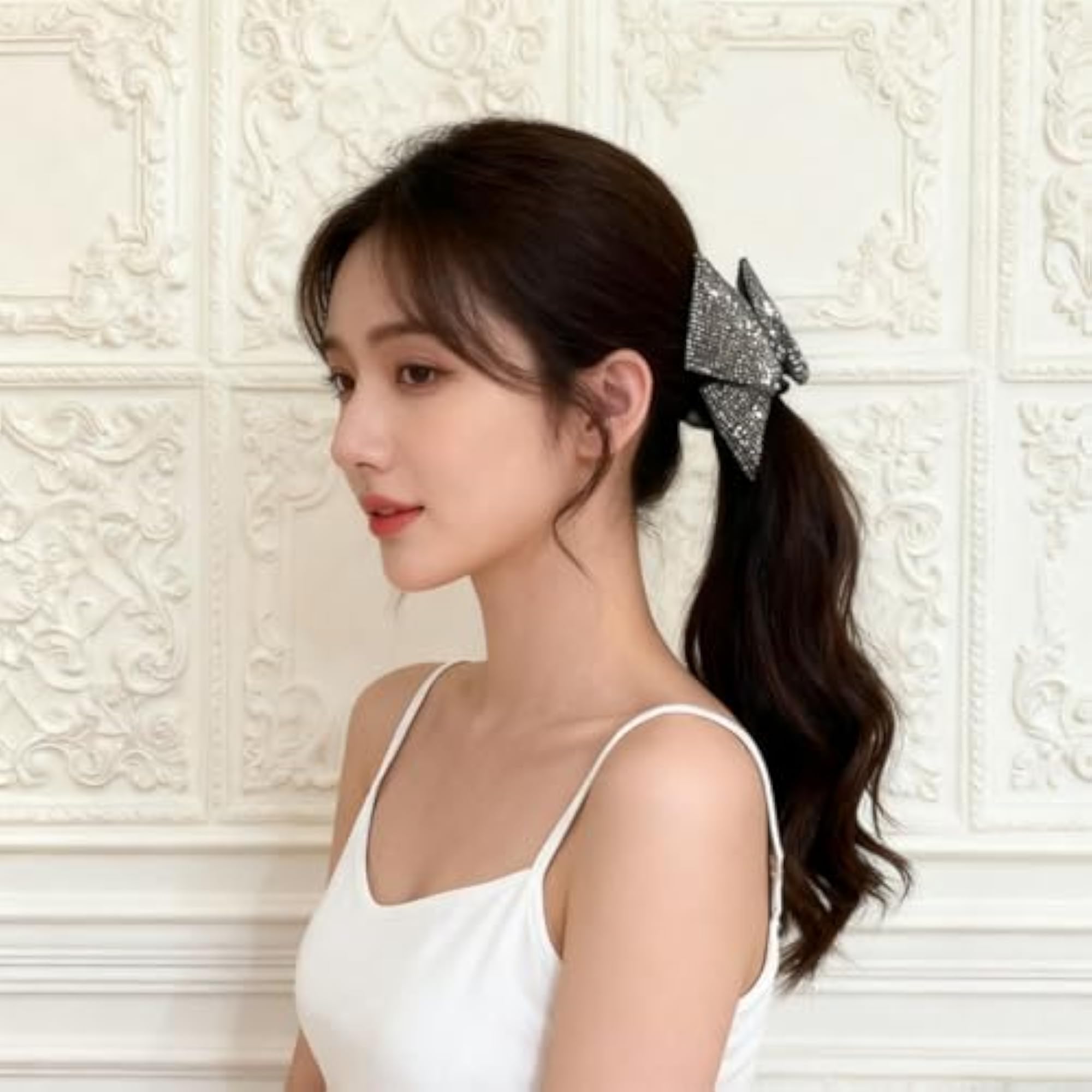 Rhinestone Claw Clips for Women, Stylish Bow Clips
