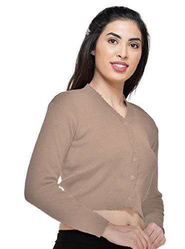 Image of Women Winter Wear V-Neck Full Sleeves Regular Fit Woollen Blouse