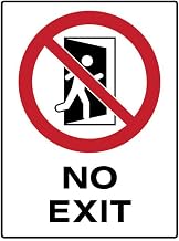 Prohibition Sign - No Exit Metal Sign 8 x 12 Inch Wall Decor for Indoor & Outdoor Use