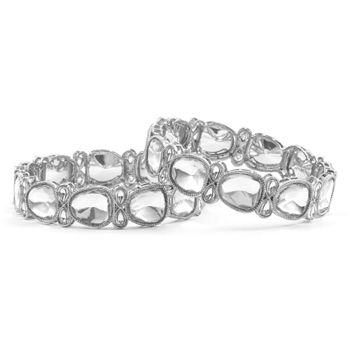 Image of Rubans Bangles Set of 2 Cubic Zirconia Ethnic Stylish Jewellery Gift for Women & Girls
