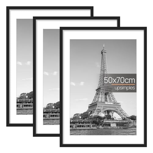 upsimples 3 Pack Picture Frames 50 x 50 cm Black Frame Picture Frame for Photos Pictures Posters — image 1