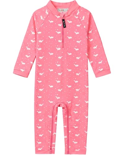 weVSwe Maillot De Bain Baleine Coupe Bébé Rose Rash Guards Protection Solaire Infantile Filles Maillot De Bain Changement De Couche Facile 6-12 Mois