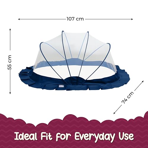 Image of Weird Wolf Foldable Baby Mosquito Net, Bottomless Net for Infants, for Safe & Easy Use | 107 x 74 x 55 cms Mosquito Net for Baby, Toddlers & Infant (0-36 Months)