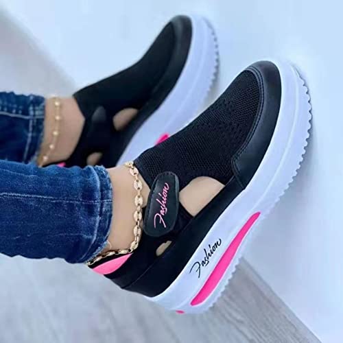 Womens Orthopedic Shoes with Arch Support Stretch Knit Mesh Breathable Canvas Shoes Non-Slip Comfortable Closed Toe Sandals Casual Round Toe Flat Sneakers Soft Lightweight Fashion Walking Work Shoe2