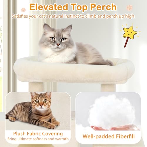 Árbol para Gatos 70 Pulgadas con Rascadores y Hamaca Beige miniatura 5