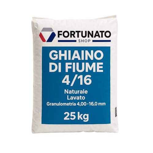 FORTUNATO Ghiaino Fiume 4/16 mm Granulato Tondeggiante Naturale Lavato...