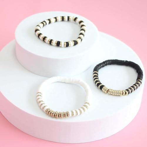 Image of MAGHROLA Jewelry Bracelet Making Clay Kit for Grils | Preppy Polymer Clay Beads with Charms Kit for Friendship Jewelry Making | DIY Arts and Crafts Birthday Gifts for Kids Age 6-13 (Black and White)