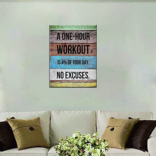 Motivational Quote Garage Teamwork Gym Wall Art Fitness Workout Bodybuilding Inspirational Yoga Artwork For Office Bedroom Home Decor Large Poster Print Framed (Workout Motto, 24X36Inch) #TOP3