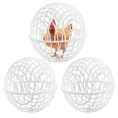 3Pcs Chicken Balls Cage for Outside Rolling Chicken Ball Cage Movable Chickens Ball Cages Poultry Habitat Globe for Small Animals Pasture Grazing Mobility Tool for Rabbits Ducks