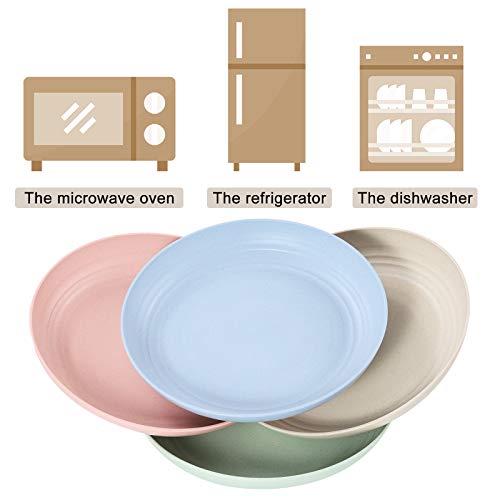 Wwyybfk 10 Inch 4Pcs Unbreakable Dinner Plate-Reusable Plate Set And Microwave Safe-Bpa-Free Sturdy Tableware-Perfect Choice For Fruit Plater, Dinner,Dishes #TOP3