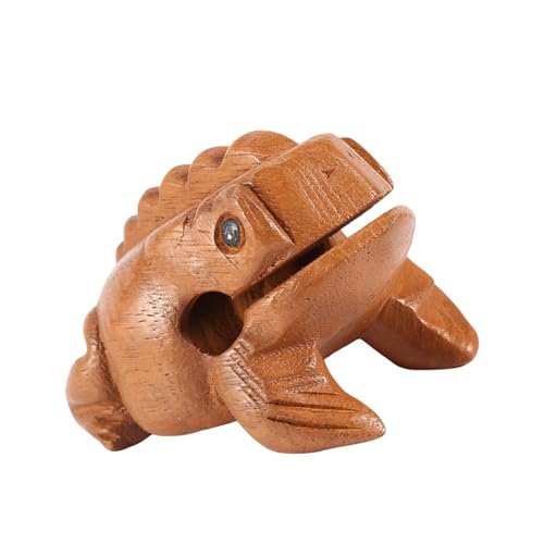 Acouto Traditional Craft Wooden Percussion Instrument, Croaking Musical Instrument Home Decor #2, Percussion Folk & World Latin Guiros (No. 3 10.6CM)