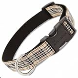 The Artful Canine London Furberry Plaid Dog Collar, Medium Dogs 22-35 lbs (Collar: 3/4