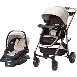 Safety 1st Deluxe Grow and Go Travel System Stroller and Car Seat Combo, 8-in-1 Travel System, Weight Capacity 4-30 lbs, Dunes Edge