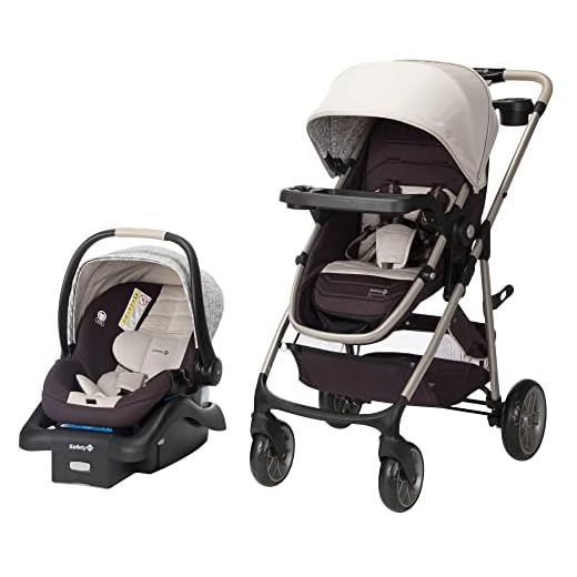 Safety 1st Deluxe Grow and Go Flex 8-in-1 Travel System, Weight Capacity from 4–35 lbs, Dunes Edge